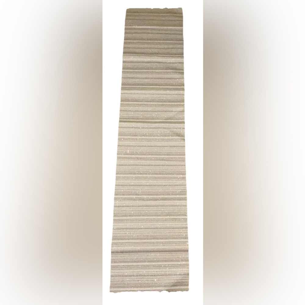 At Home Silver & Gold Sparky Table Runner 16 in. wide x 71 in. long. NWOT.